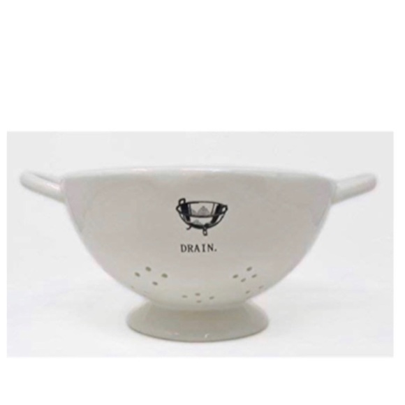 Rae Dunn DRAIN Colander Icon Strainer/Fruit Bowl EEUC - Picture 1 of 3